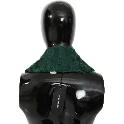 Green Fur Shoulder Collar Wrap Lambskin Scarf