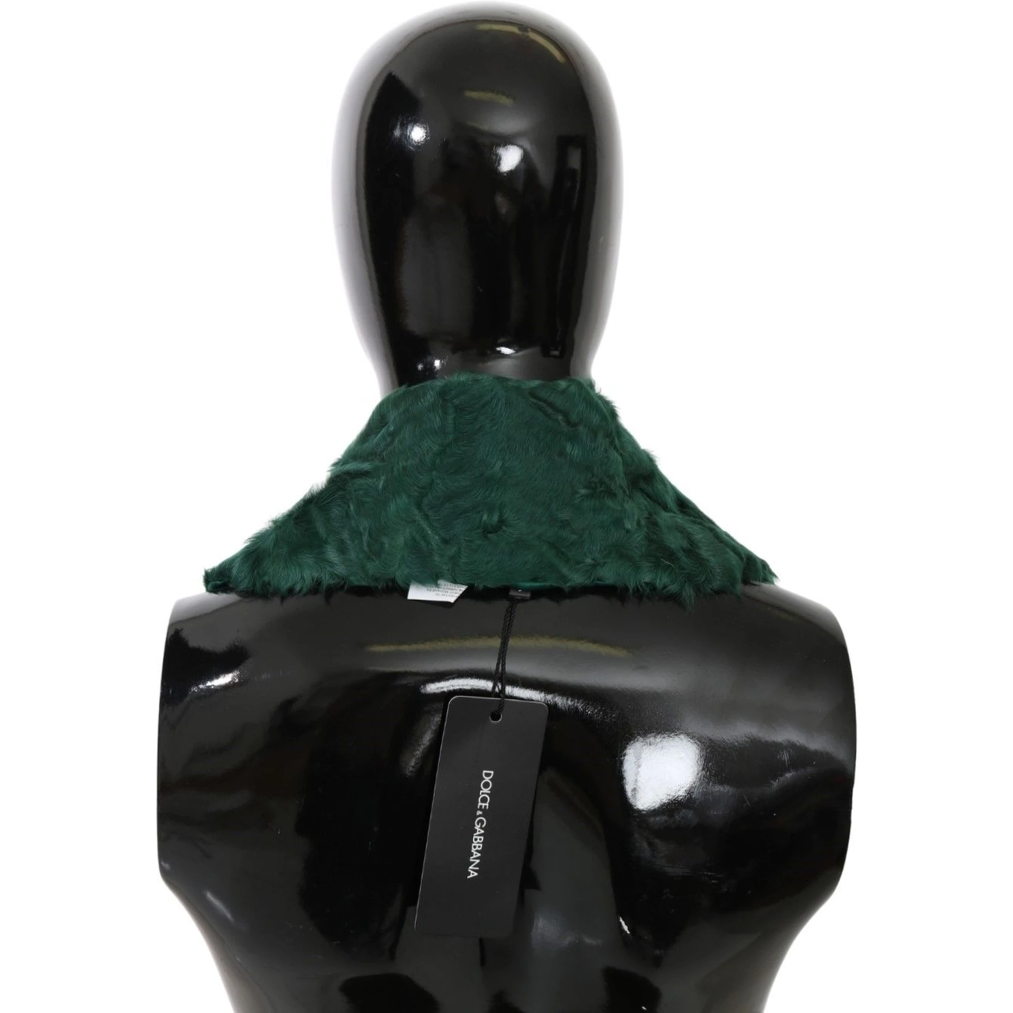 Green Fur Shoulder Collar Wrap Lambskin Scarf