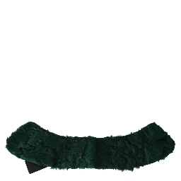 Green Fur Shoulder Collar Wrap Lambskin Scarf