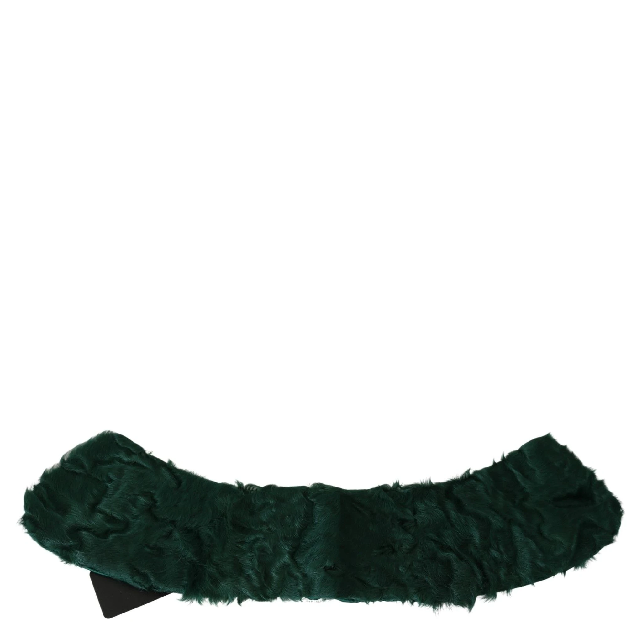 Green Fur Shoulder Collar Wrap Lambskin Scarf