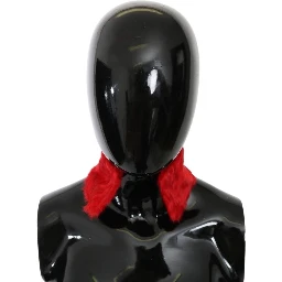 Red Fur Neck Collar Wrap Lambskin Scarf