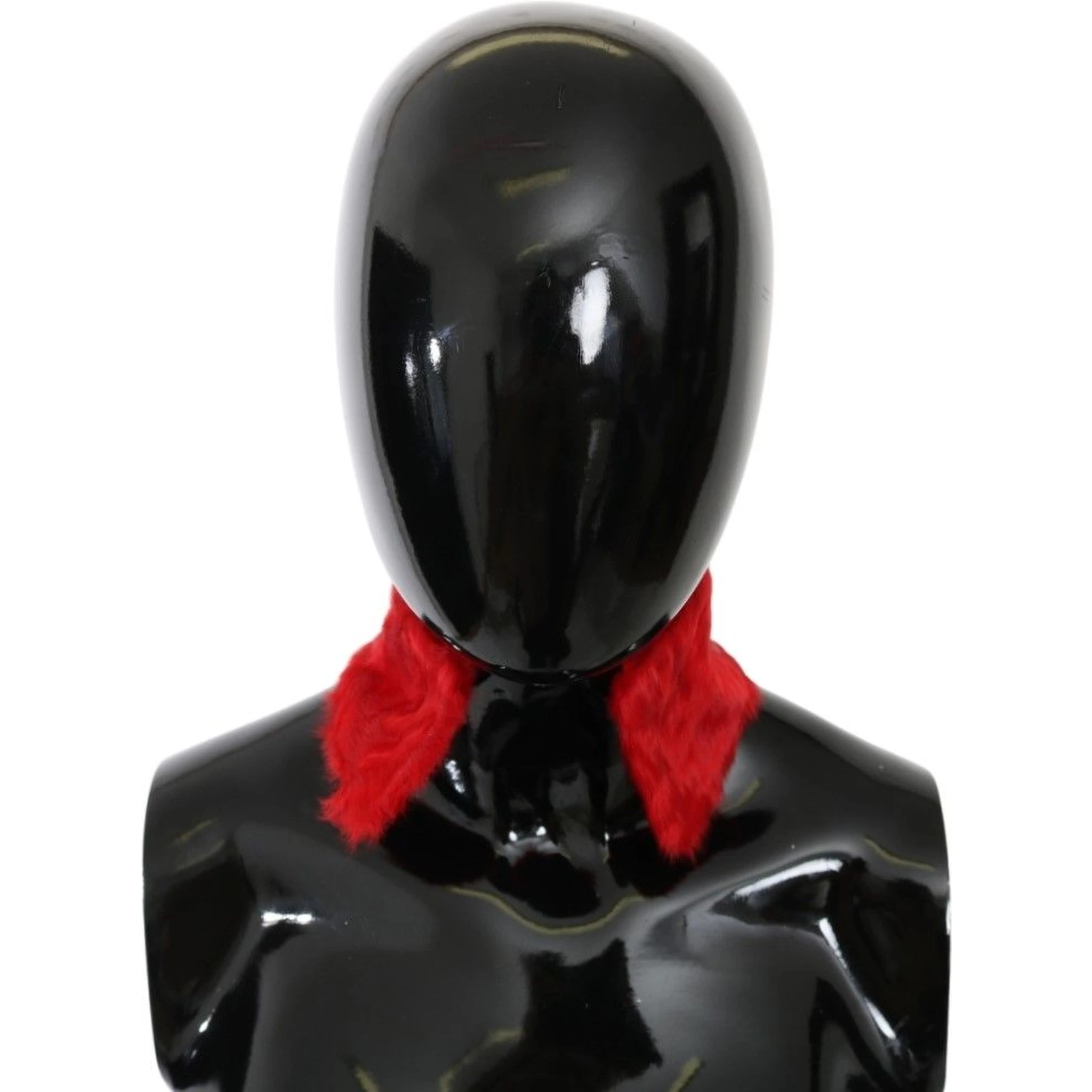 Red Fur Neck Collar Wrap Lambskin Scarf