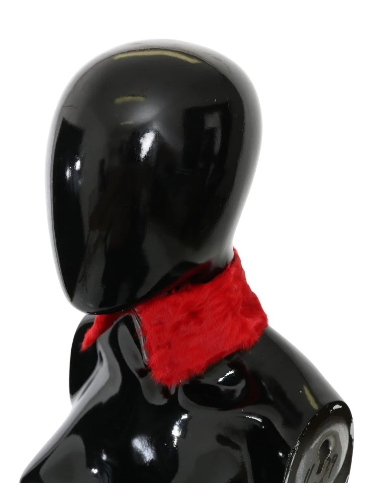 Red Fur Neck Collar Wrap Lambskin Scarf alternative