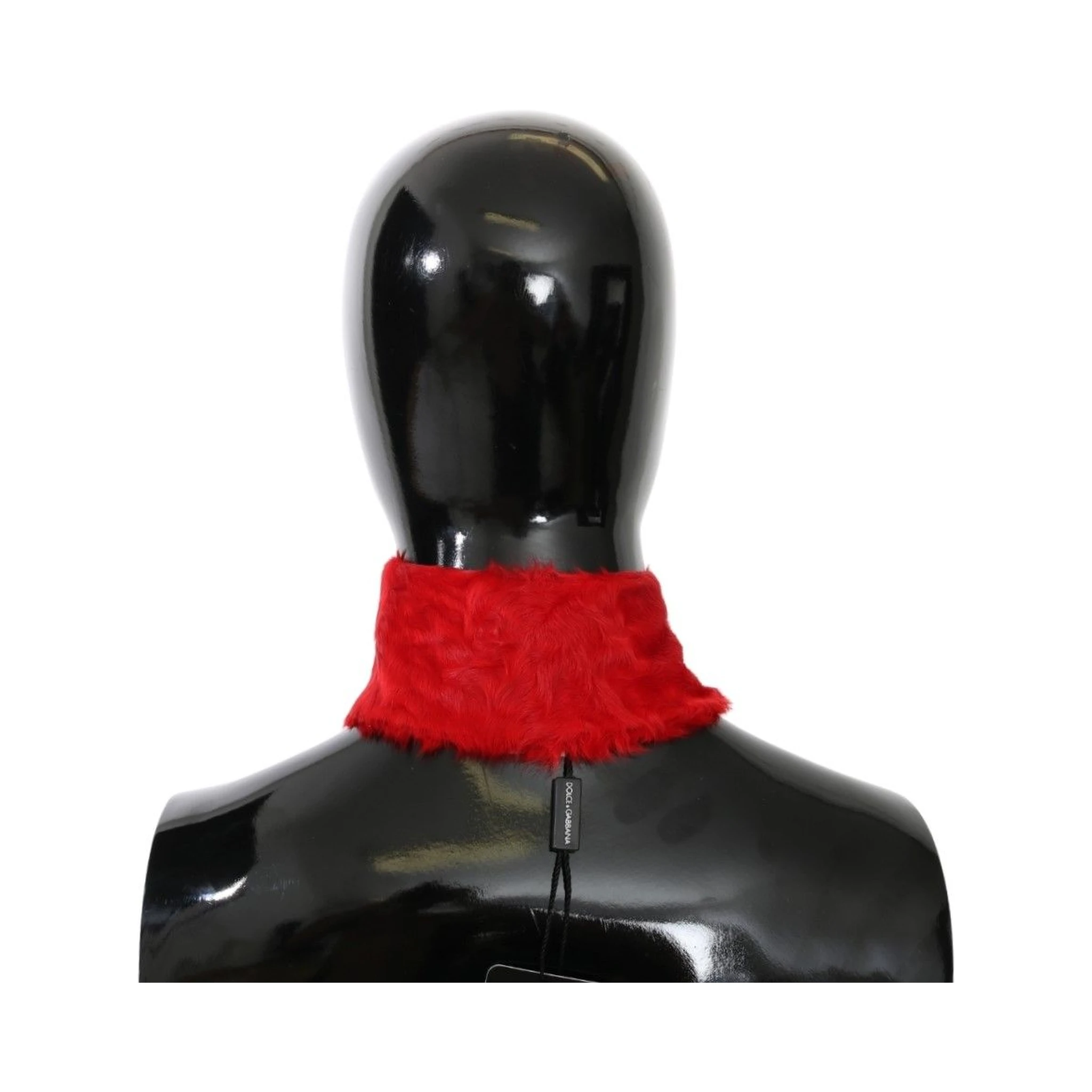 Red Fur Neck Collar Wrap Lambskin Scarf