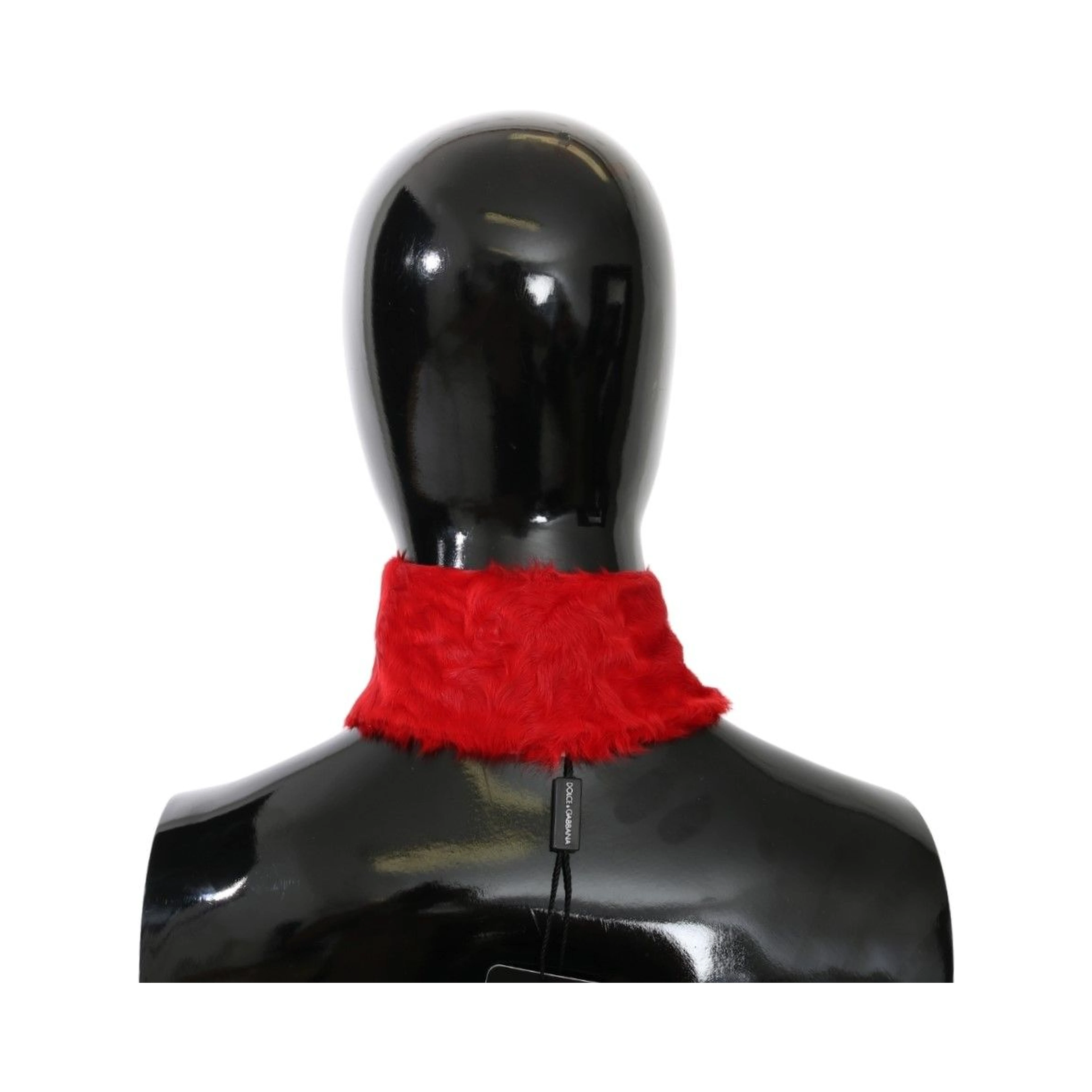 Red Fur Neck Collar Wrap Lambskin Scarf