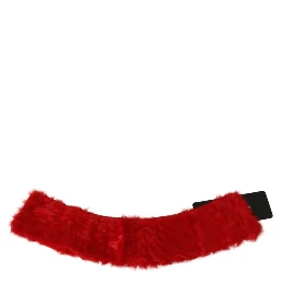 Red Fur Neck Collar Wrap Lambskin Scarf