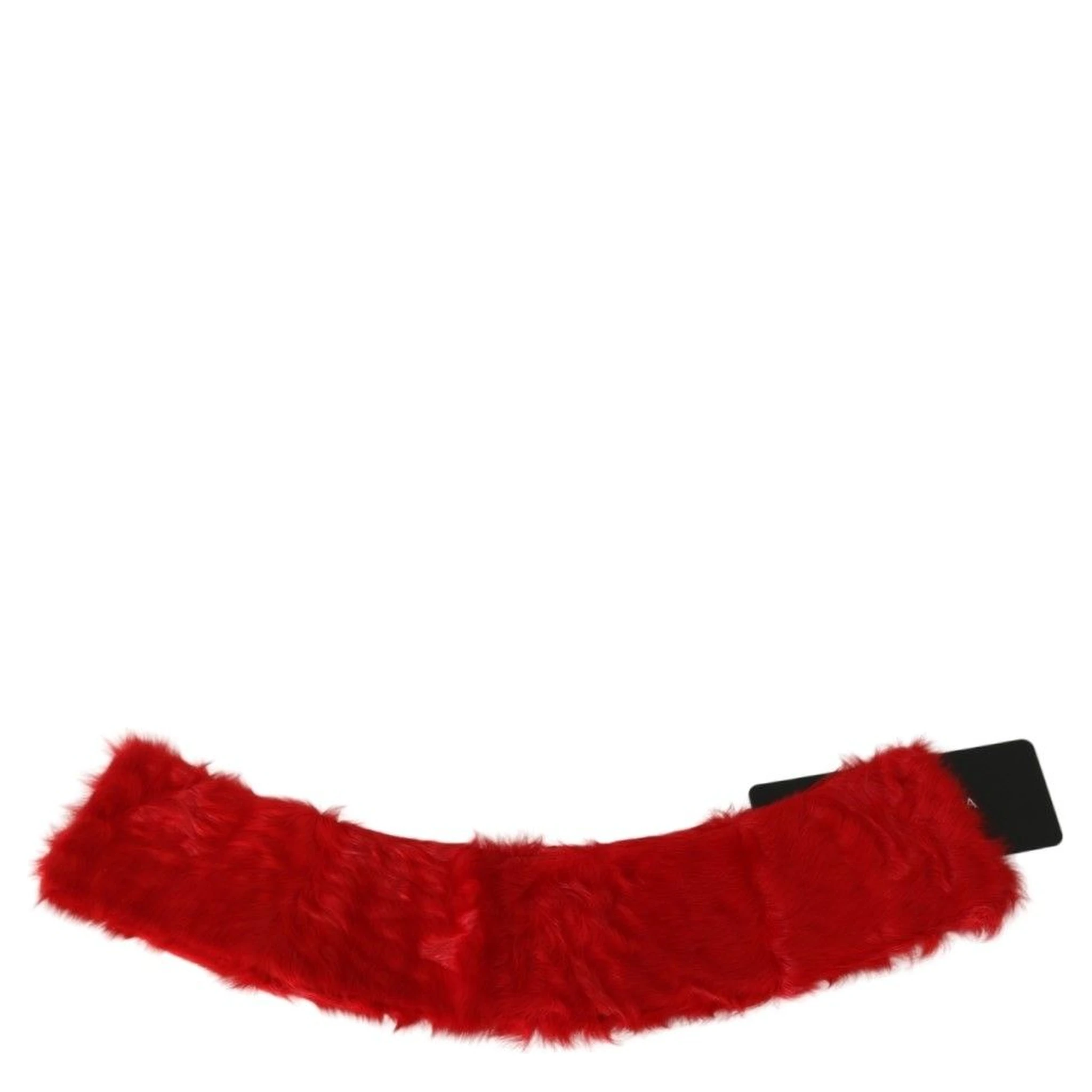 Red Fur Neck Collar Wrap Lambskin Scarf