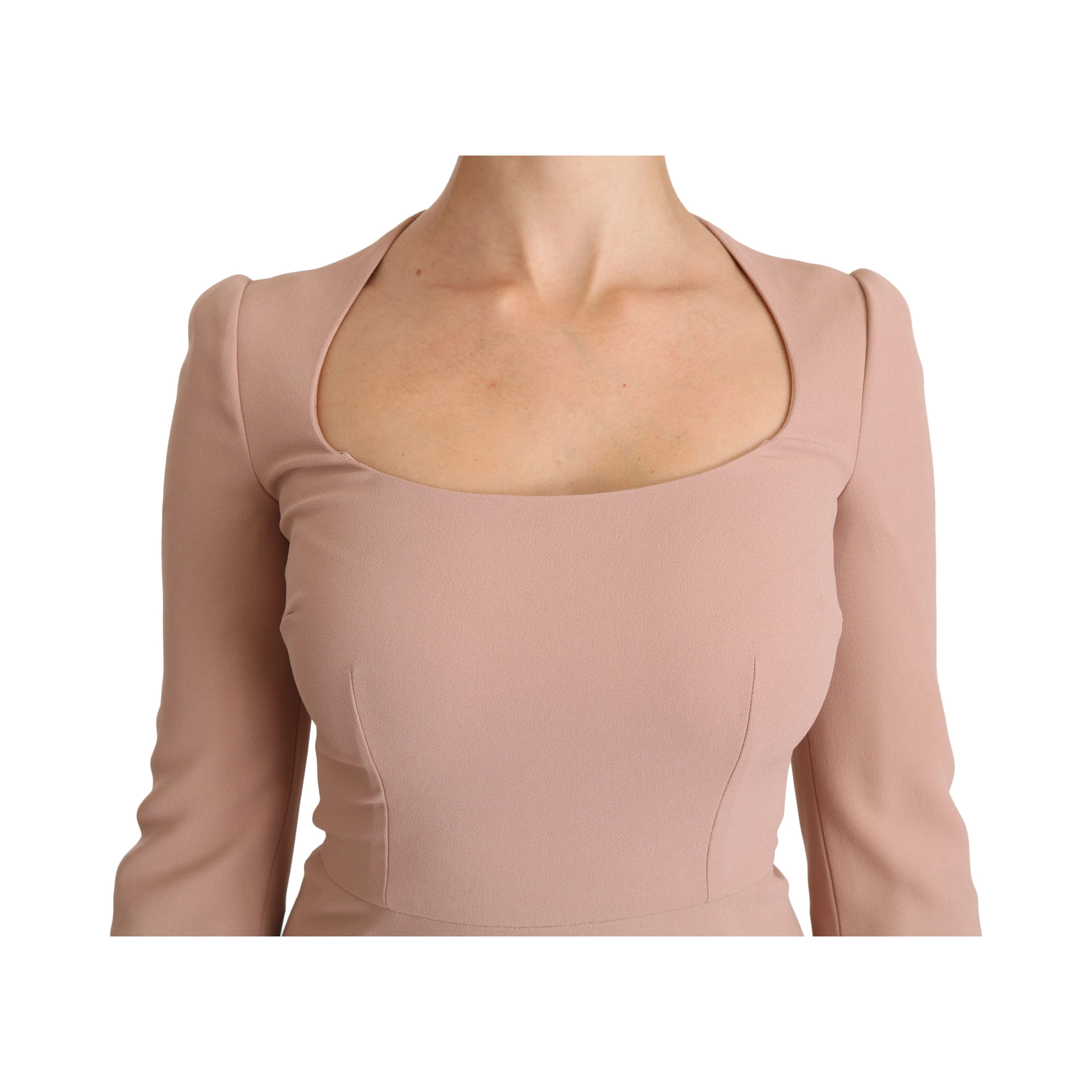 Pink 3/4 Sleeves A-line Viscose Dress