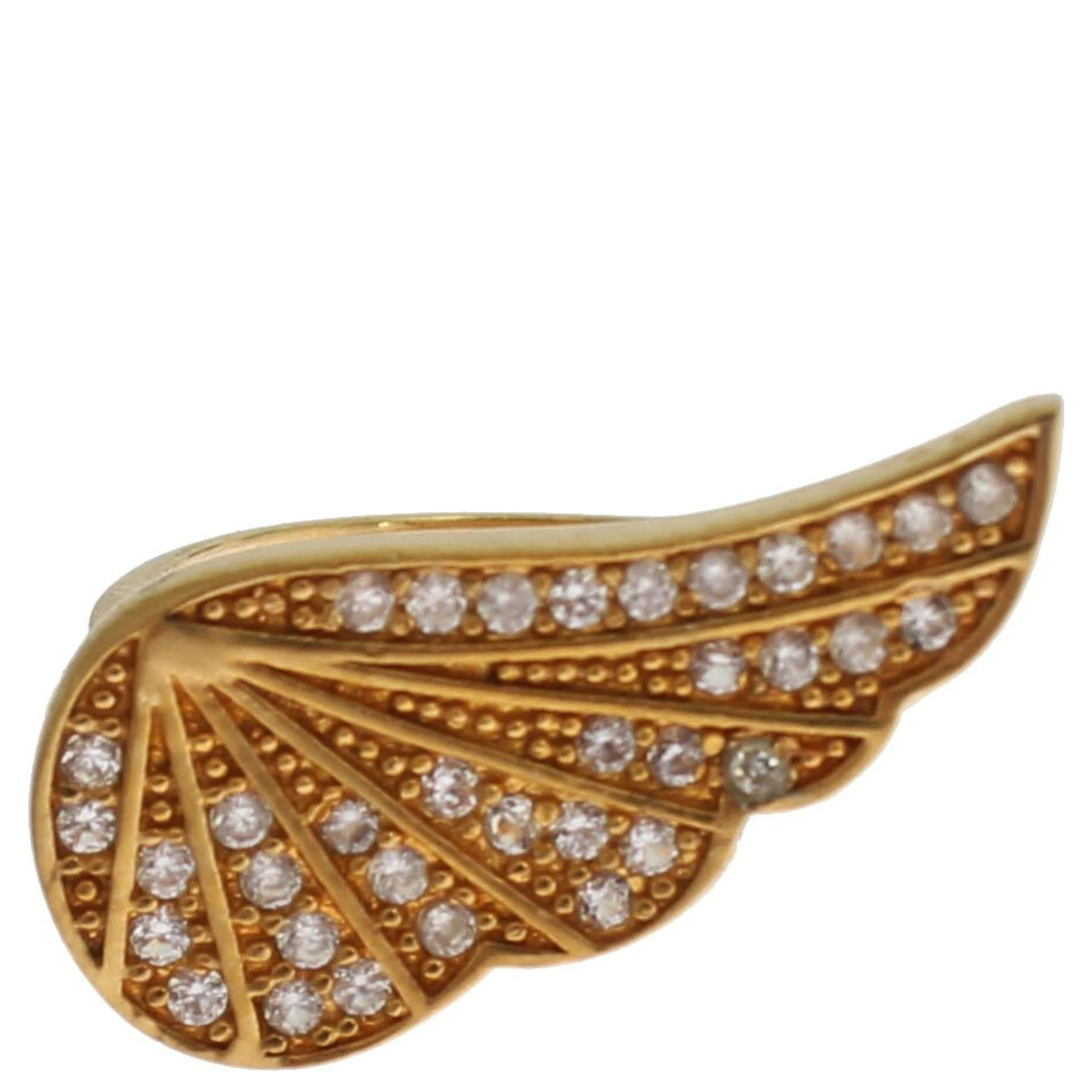 Womens Clear CZ Gold 925 Silver Authentic Ring