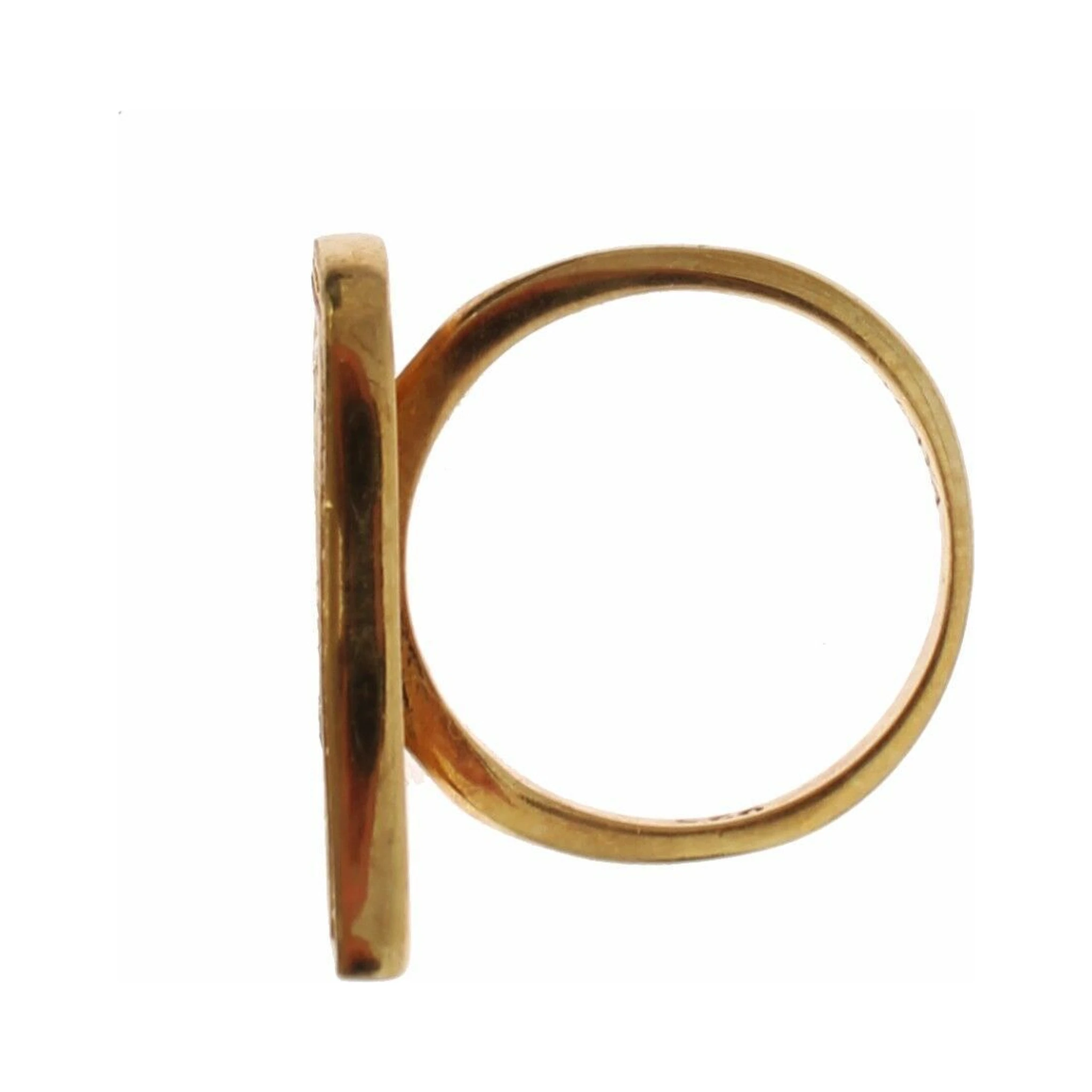 Womens Clear CZ Gold 925 Silver Authentic Ring