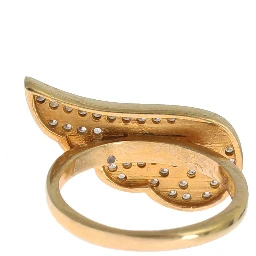 Womens Clear CZ Gold 925 Silver Authentic Ring