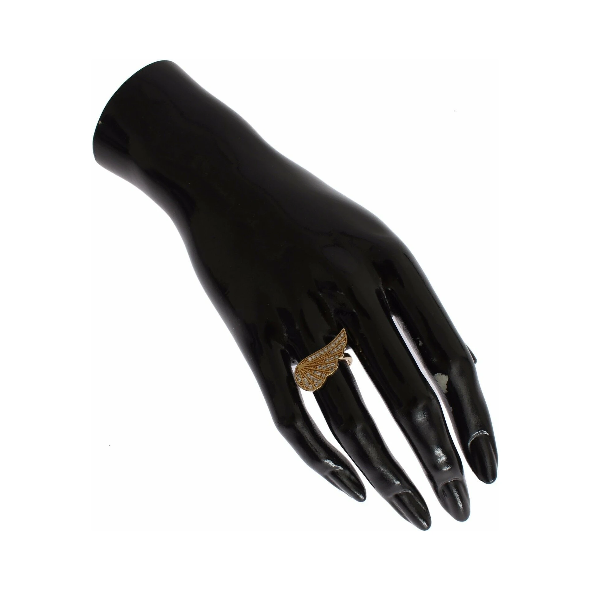 Womens Clear CZ Gold 925 Silver Authentic Ring