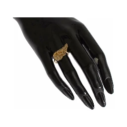 Womens Clear CZ Gold 925 Silver Authentic Ring