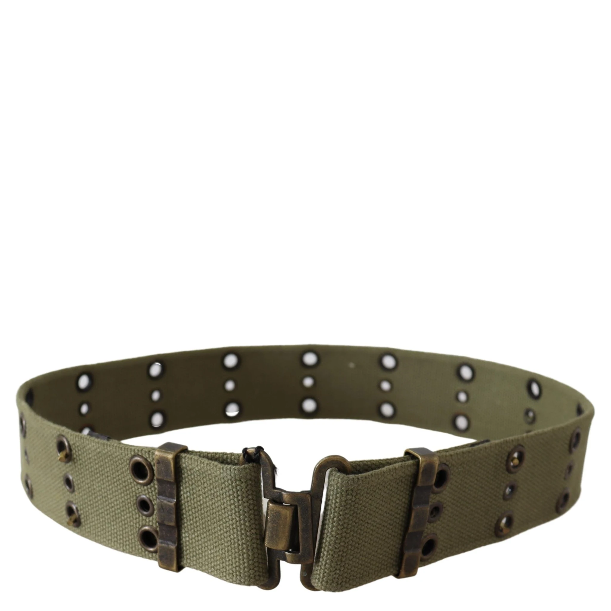 Green 100% Cotton Rustic Bronze Buckle Belt
