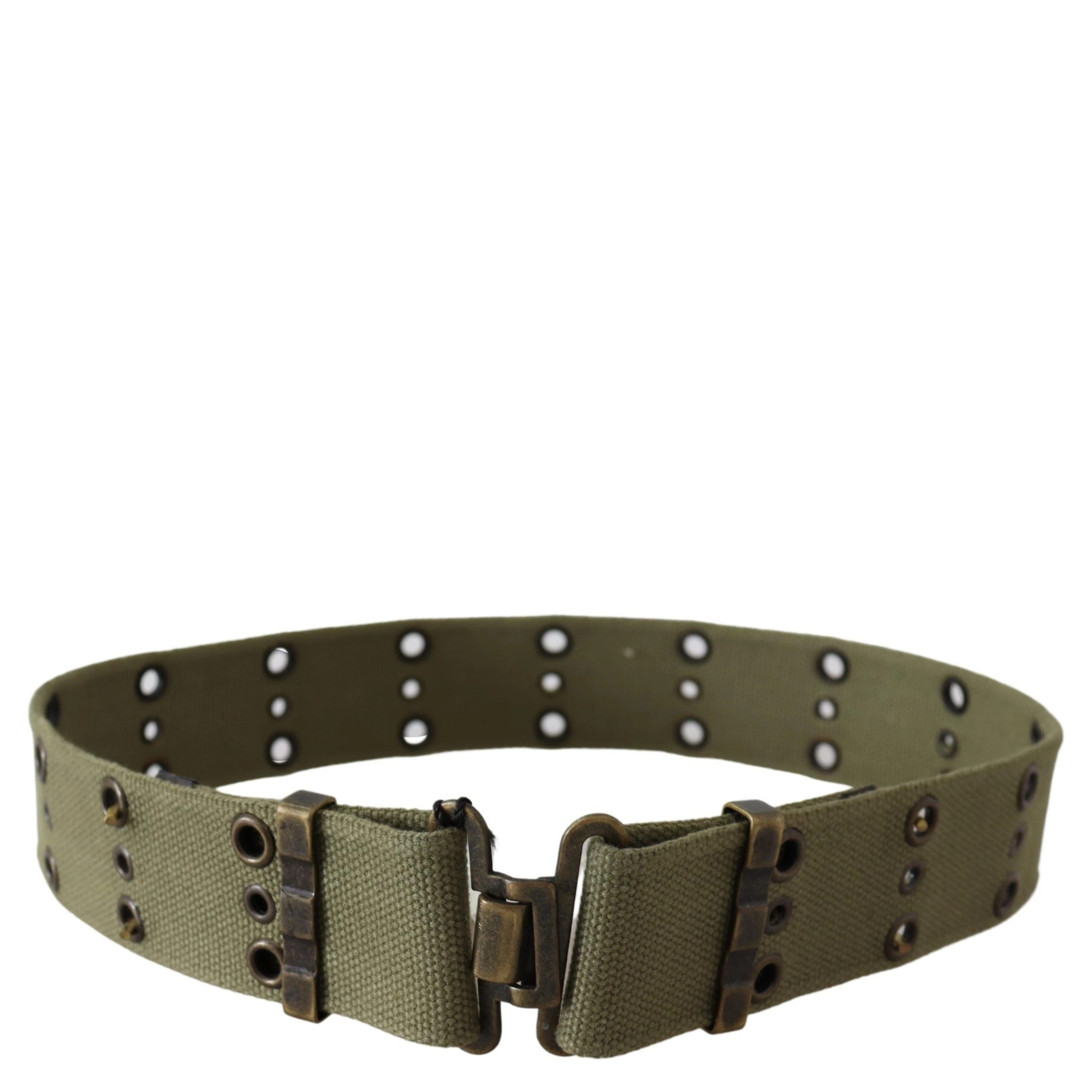 Green 100% Cotton Rustic Bronze Buckle Belt