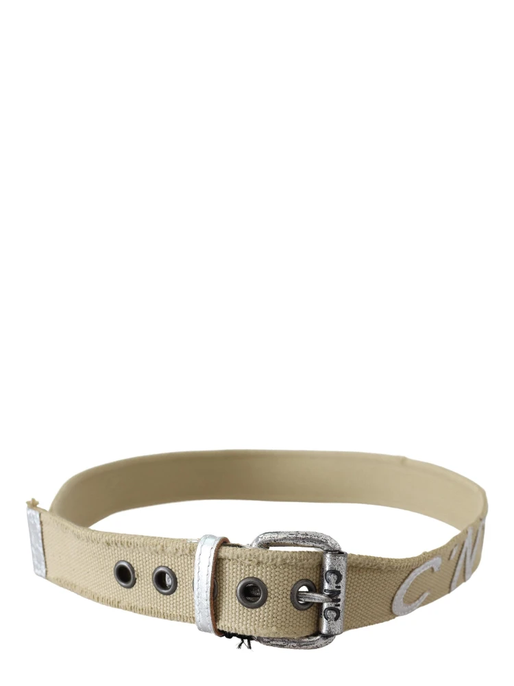Beige Cotton Rustic Logo Buckle Belt alternative