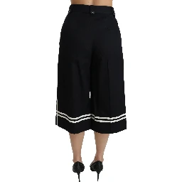 Black Lemon Embellished Palazzo Cropped Pants