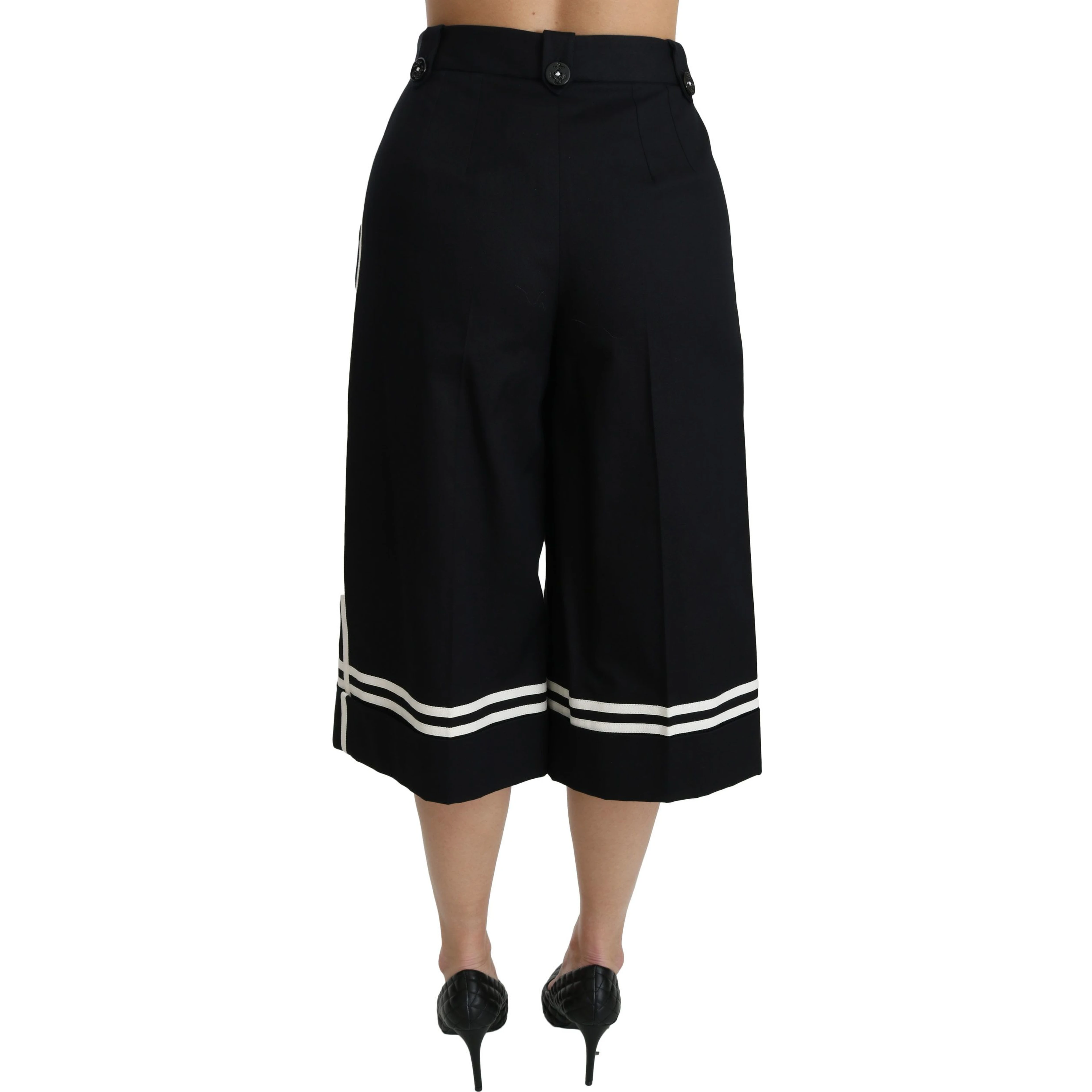 Black Lemon Embellished Palazzo Cropped Pants