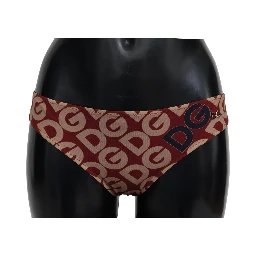 Multicolor DG Logo Print Bottom Beachwear Bikini Swimsuit