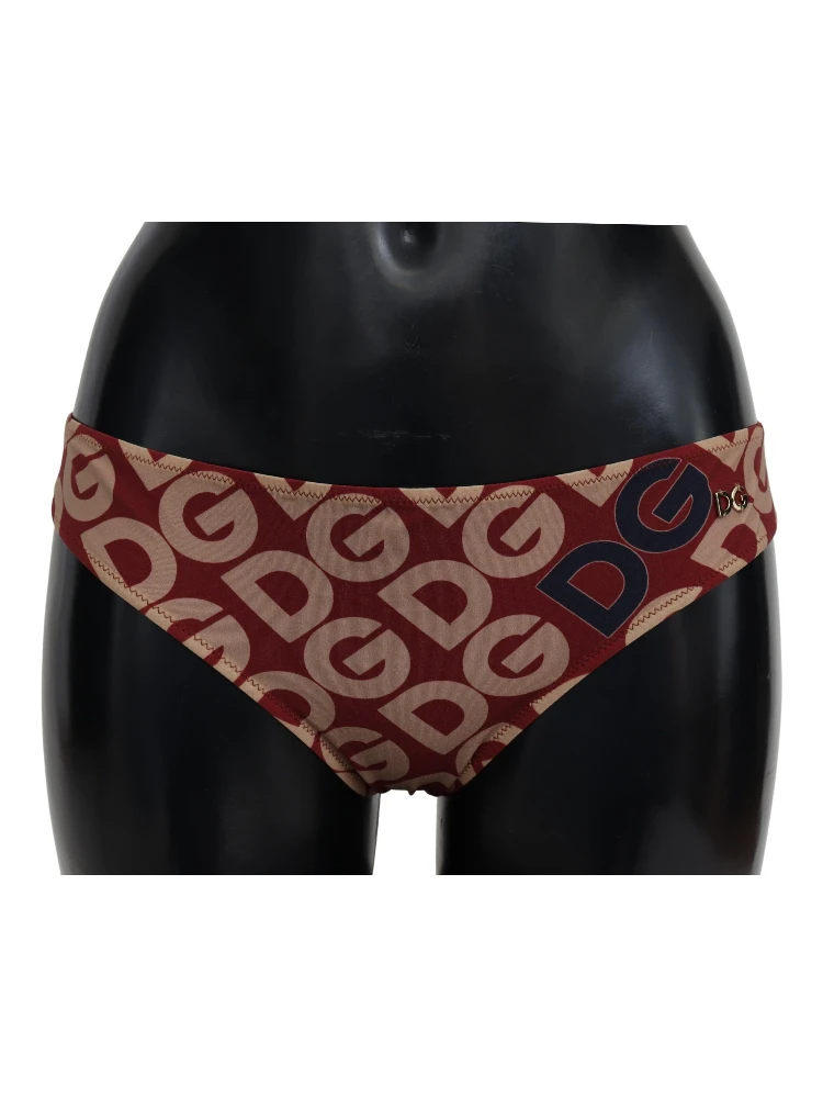 Multicolor DG Logo Print Bottom Beachwear Bikini Swimsuit