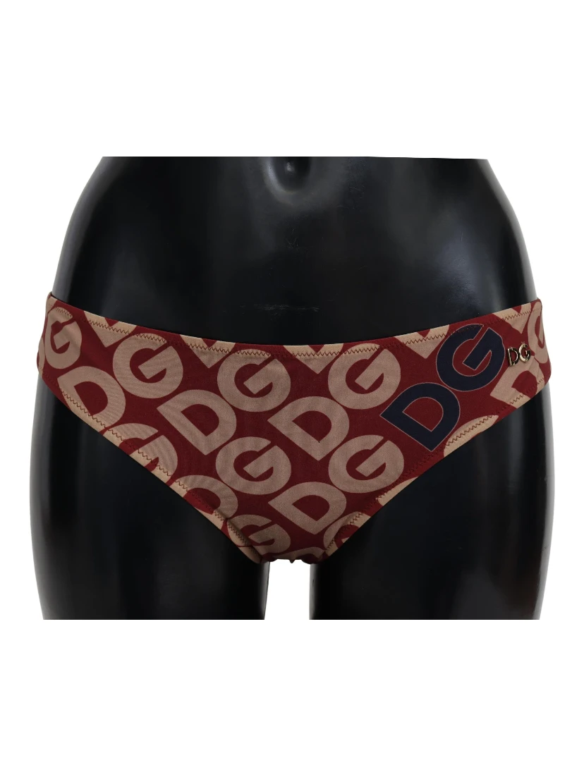 Multicolor DG Logo Print Bottom Beachwear Bikini Swimsuit