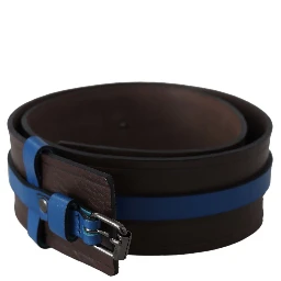 Brown Thin Blue Line Leather Buckle Belt