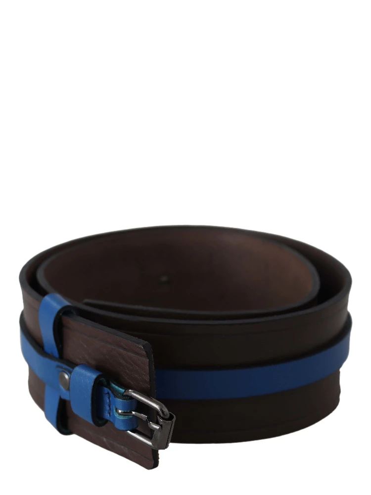 Brown Thin Blue Line Leather Buckle Belt