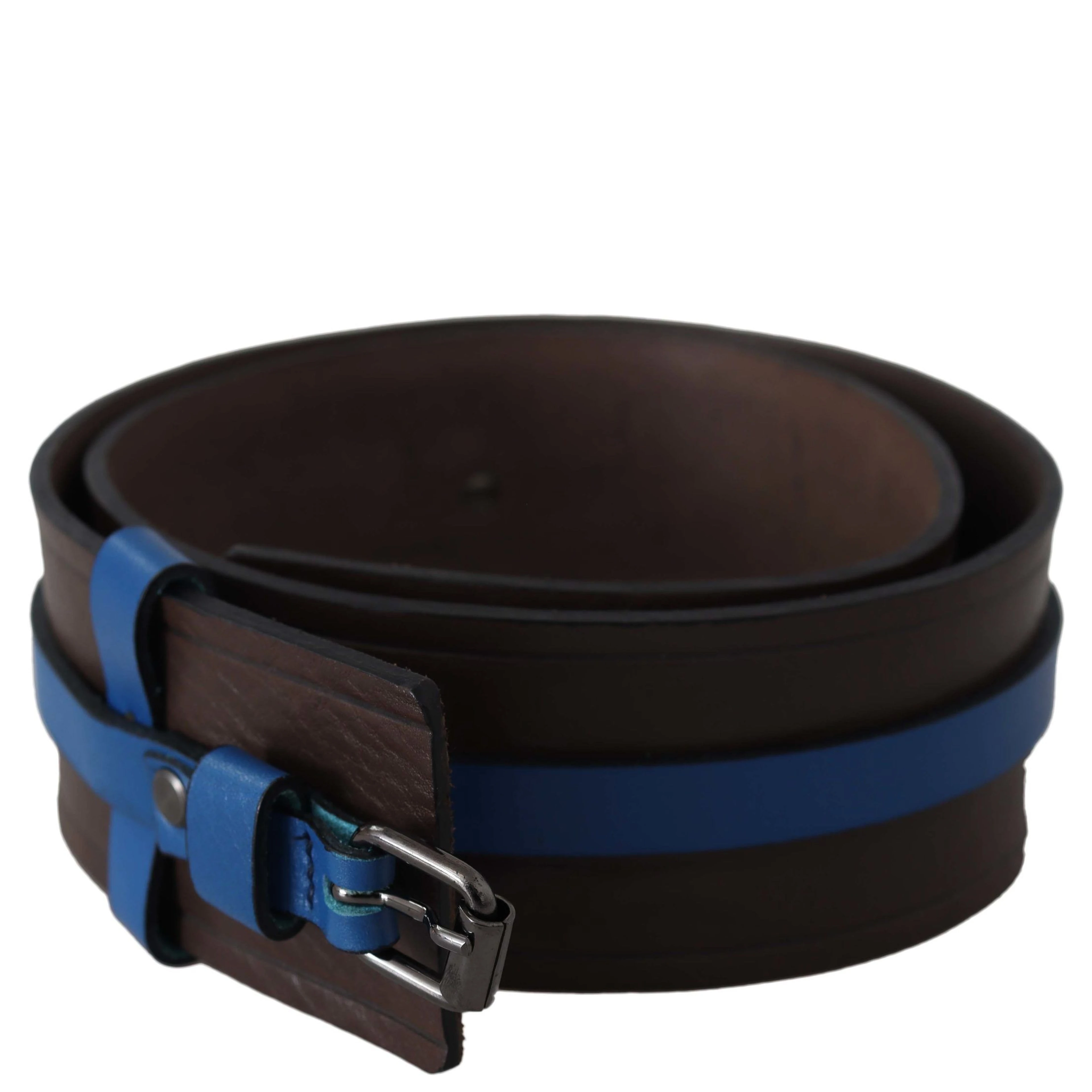 Brown Thin Blue Line Leather Buckle Belt