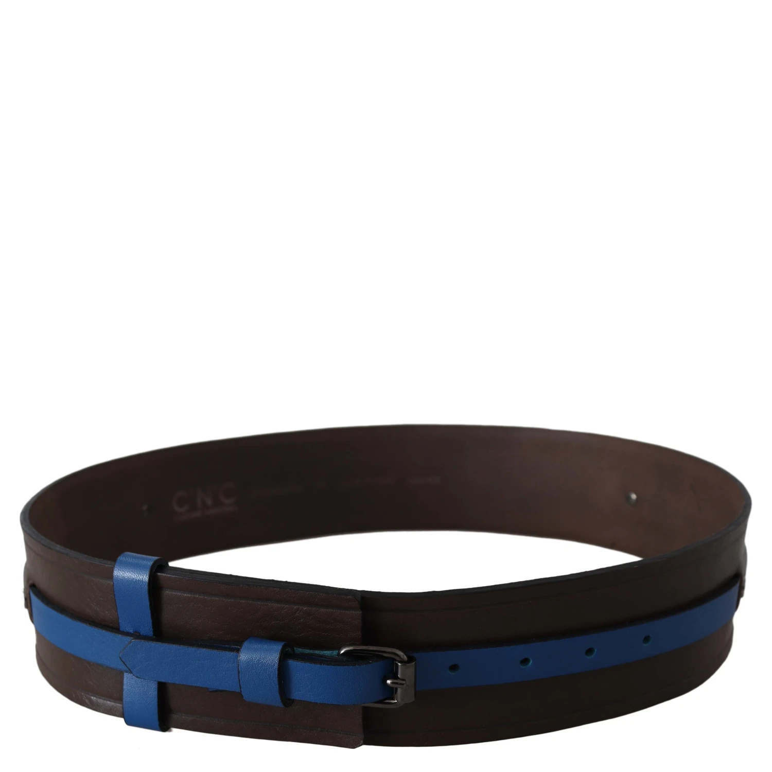 Brown Thin Blue Line Leather Buckle Belt