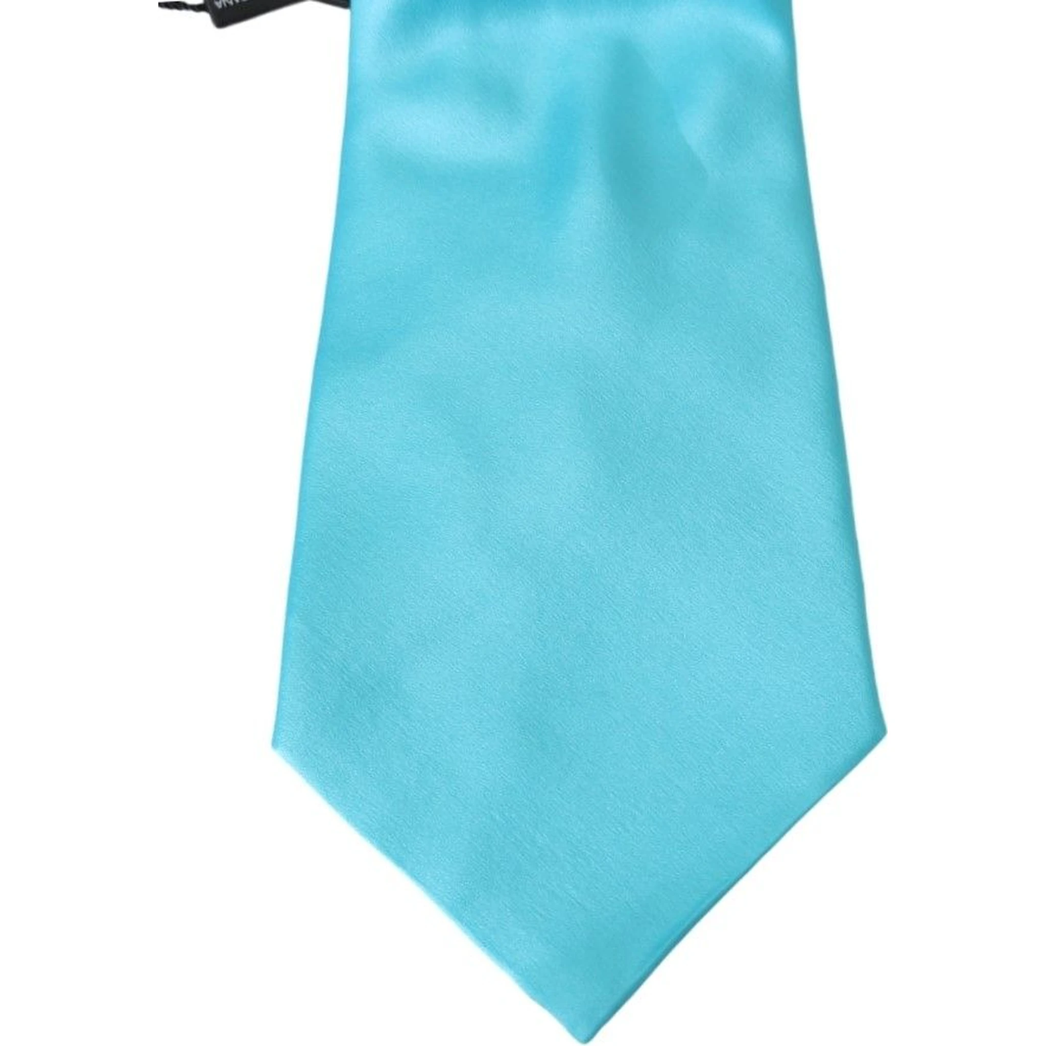 Light Blue Wide Mens Necktie Accessory 100% Silk Tie