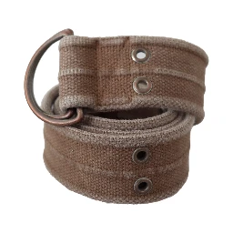 Beige Leather Logo Belt Sling Cintura Buckle Belt