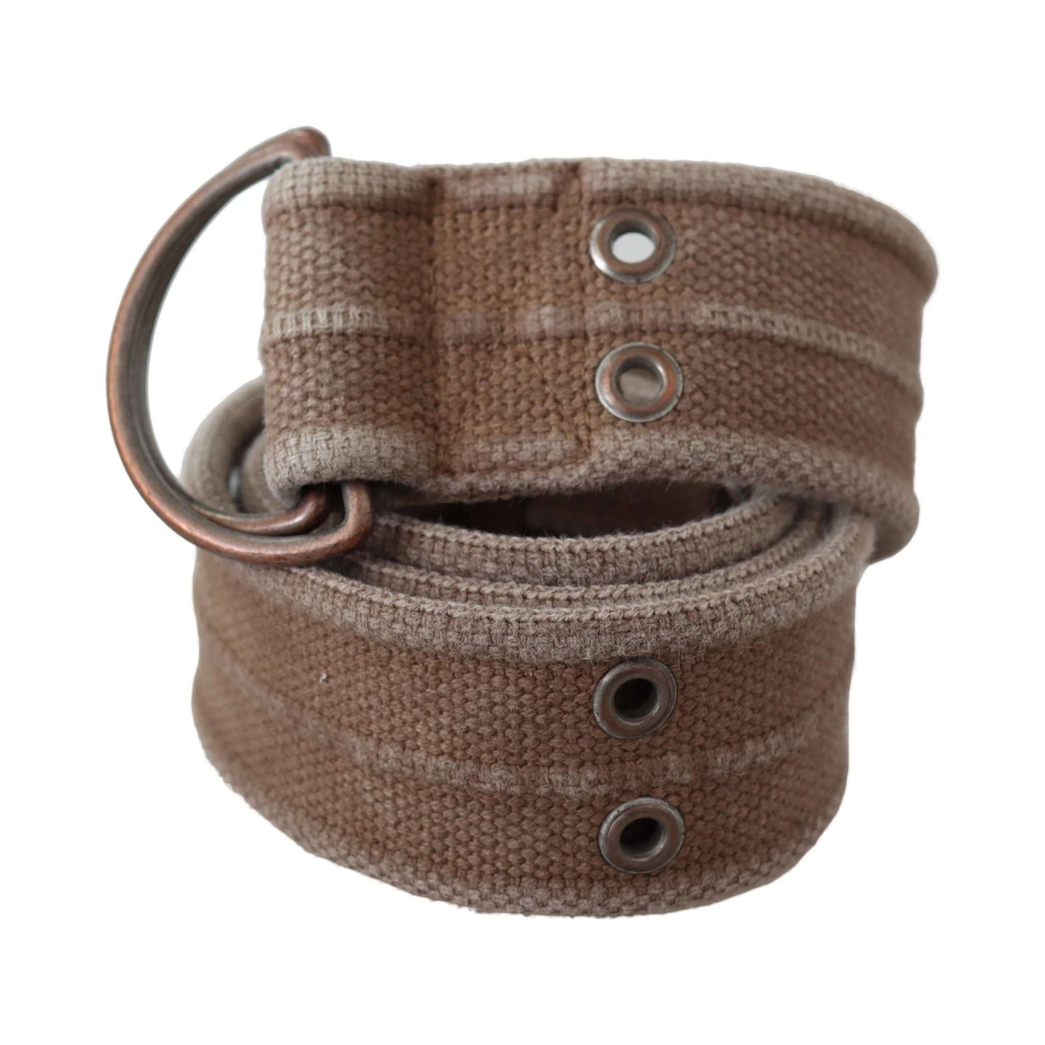 Beige Leather Logo Belt Sling Cintura Buckle Belt