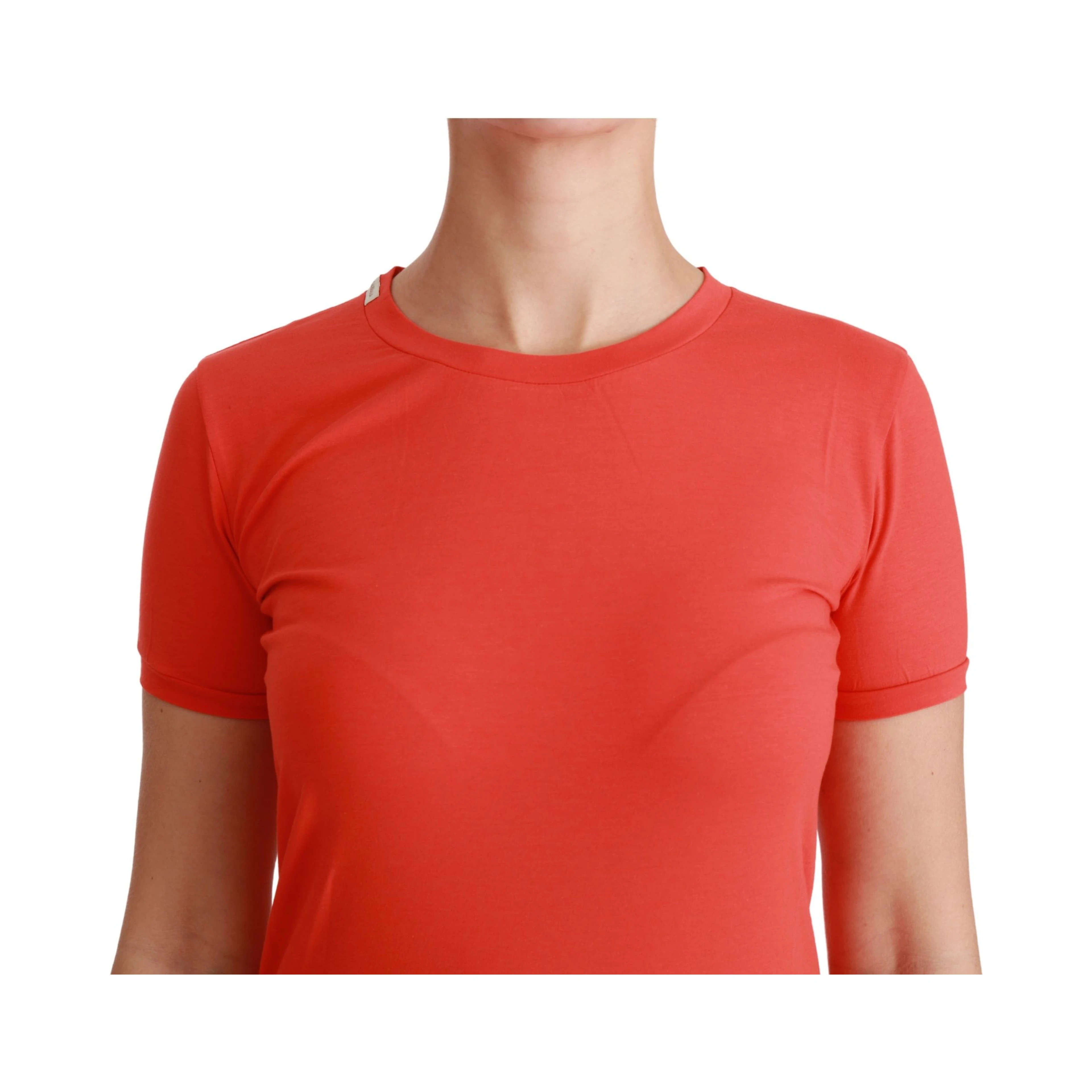 Red Crewneck Short Sleeve T-shirt Cotton Top