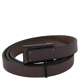 Brown Leather Tactical Logo Buckle Dark