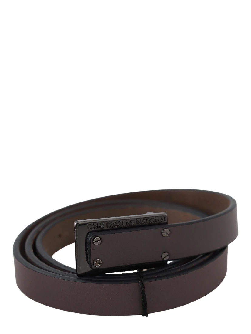 Brown Leather Tactical Logo Buckle Dark