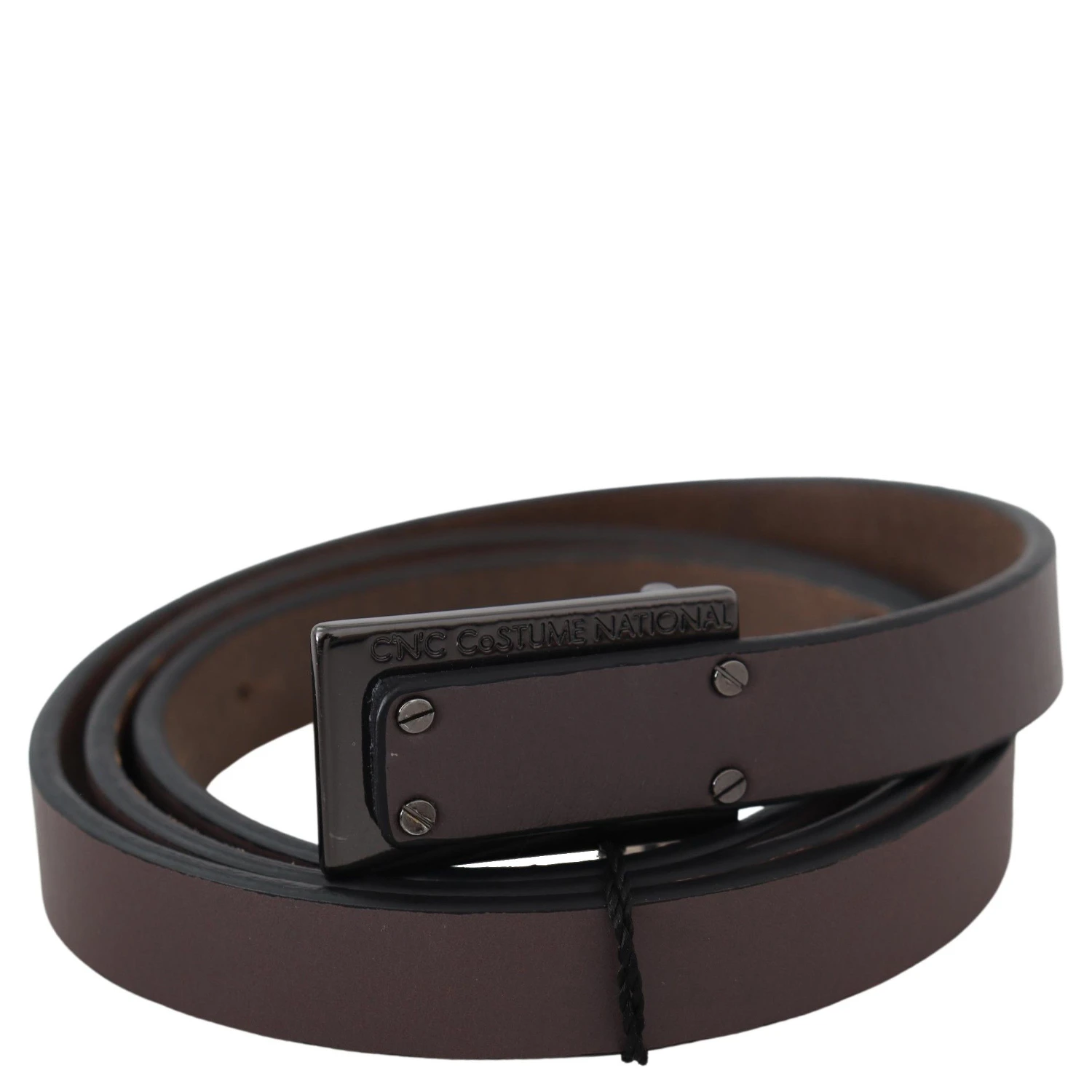 Brown Leather Tactical Logo Buckle Dark