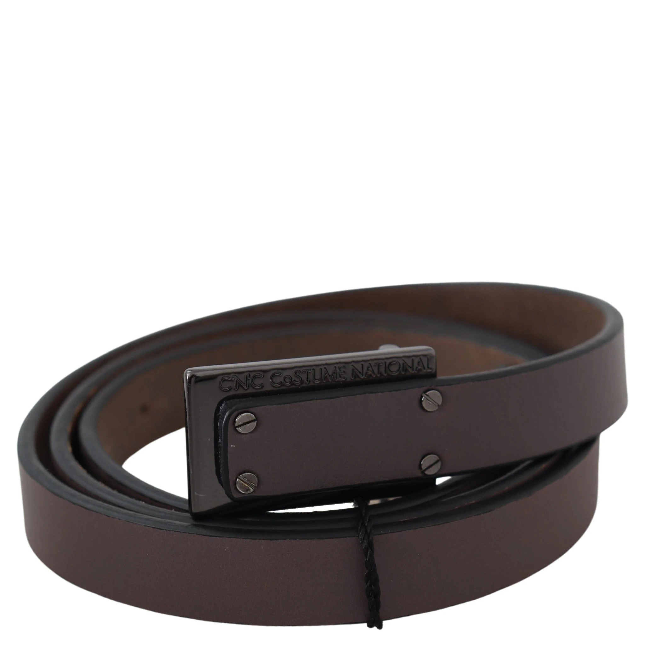 Brown Leather Tactical Logo Buckle Dark
