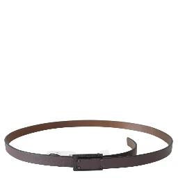 Brown Leather Tactical Logo Buckle Dark