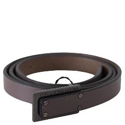 Brown Leather Tactical Logo Buckle Dark