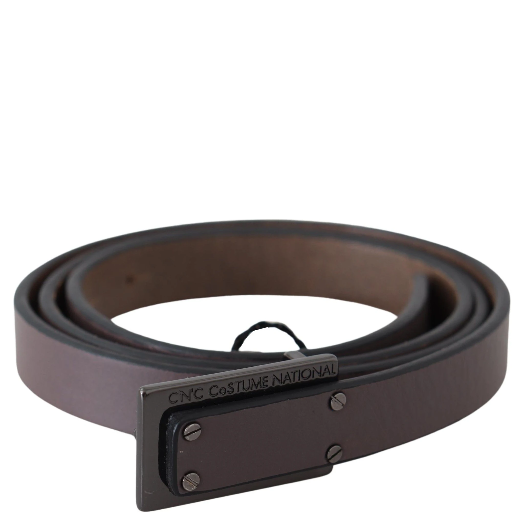 Brown Leather Tactical Logo Buckle Dark