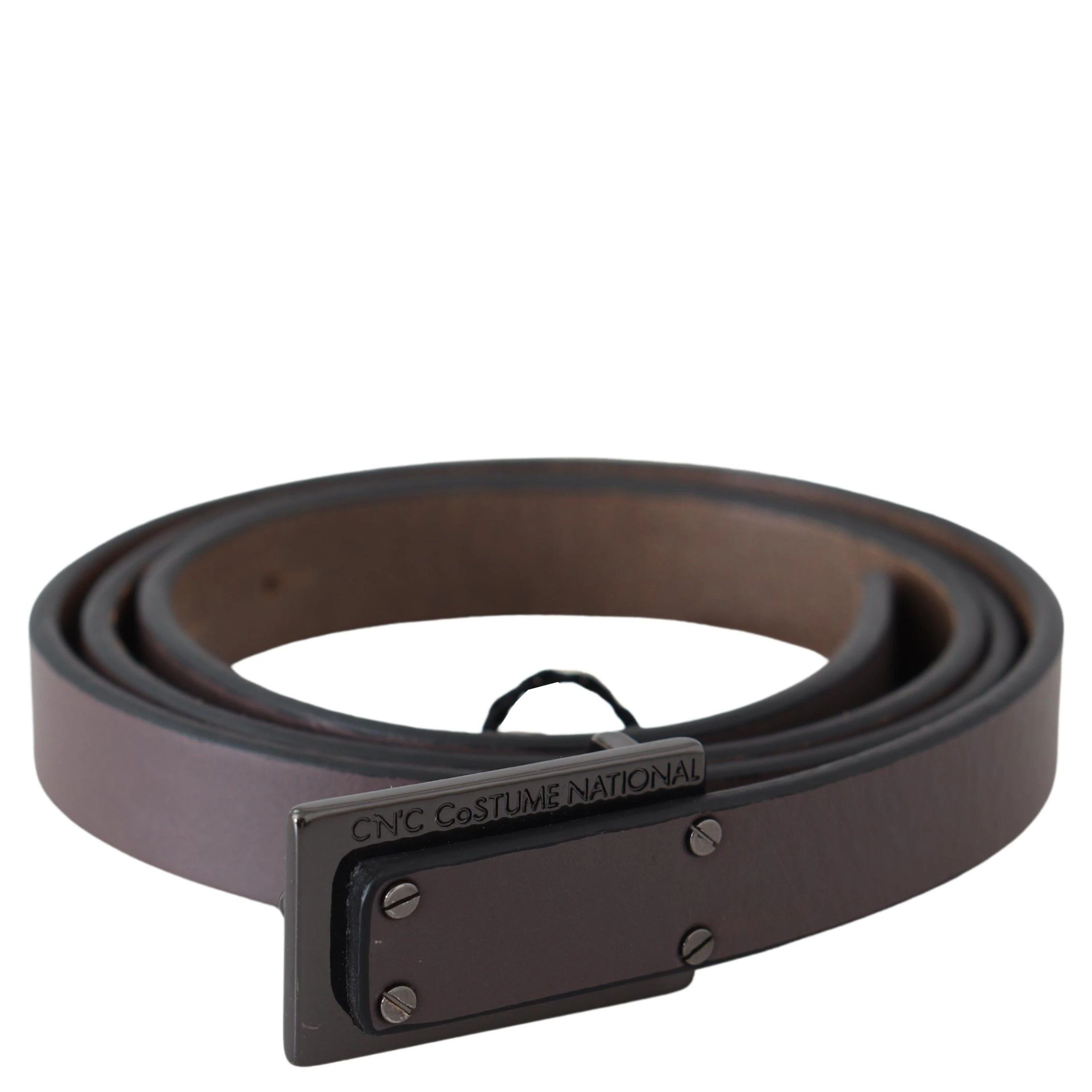 Brown Leather Tactical Logo Buckle Dark