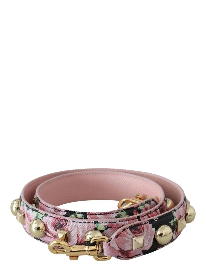Pink Floral Gold Studs Bag Accessory Shoulder Strap