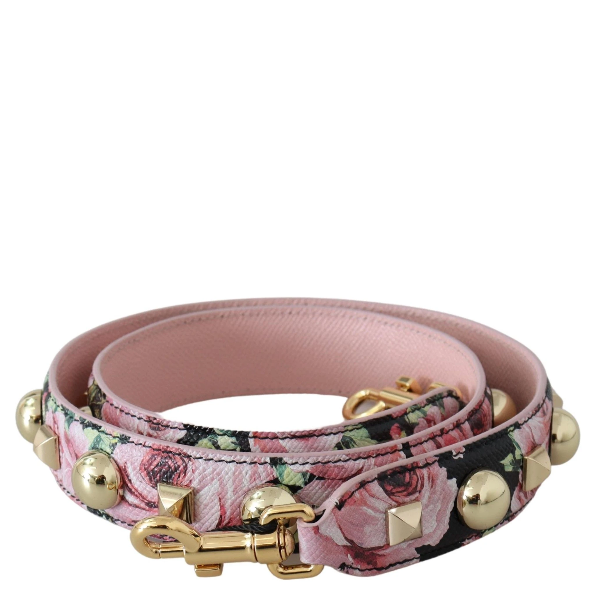 Pink Floral Gold Studs Bag Accessory Shoulder Strap