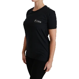Blue Amore Patch Crewneck Cotton Top T-shirt