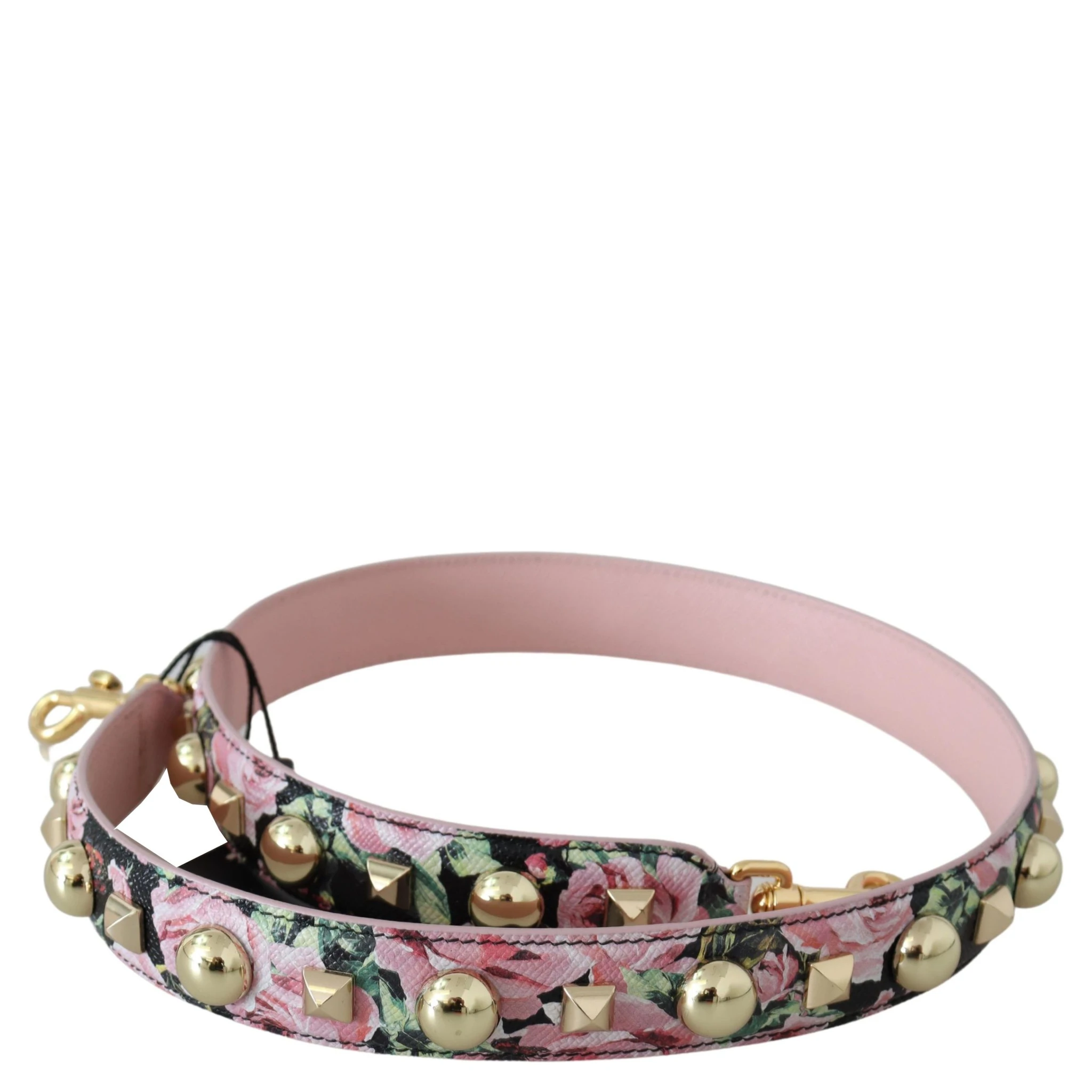 Pink Floral Gold Studs Bag Accessory Shoulder Strap