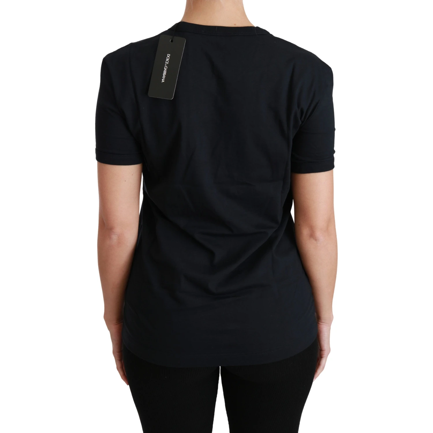 Blue Amore Patch Crewneck Cotton Top T-shirt