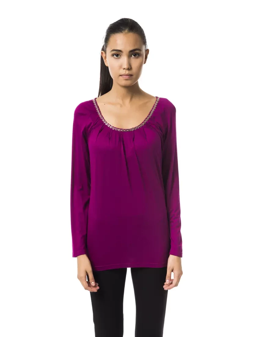 Purple Viscose T-Shirt