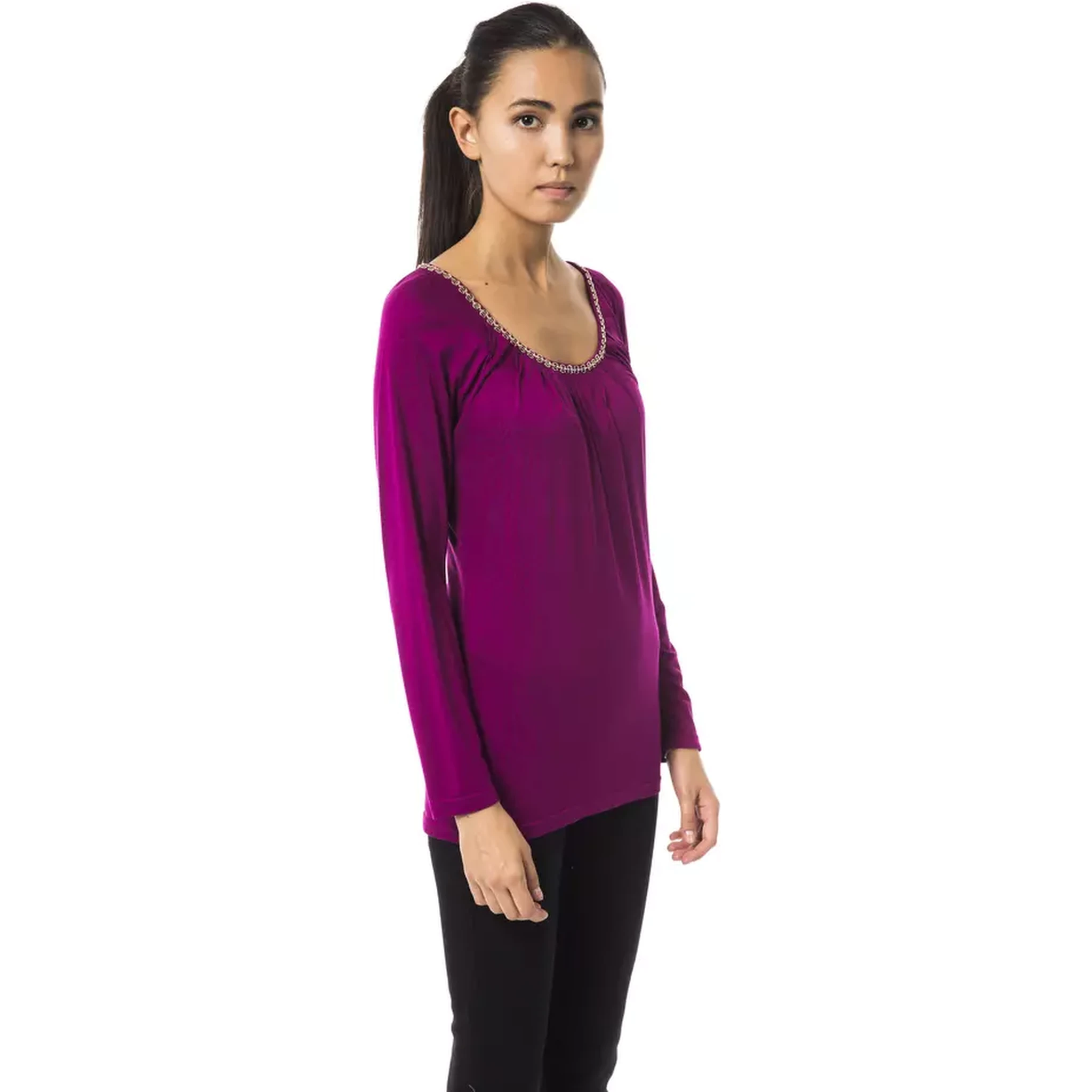 Purple Viscose T-Shirt