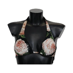 Elegant Floral Print Bikini Top