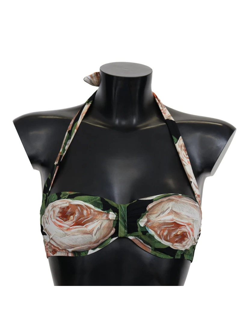 Elegant Floral Print Bikini Top